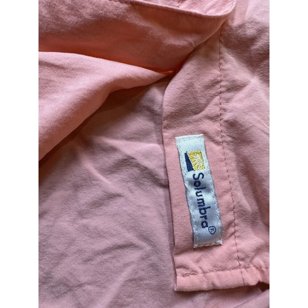 Solumbra Pink Sun Protective Long Sleeve Button Up Shirt Women Size M Mesh Vent
